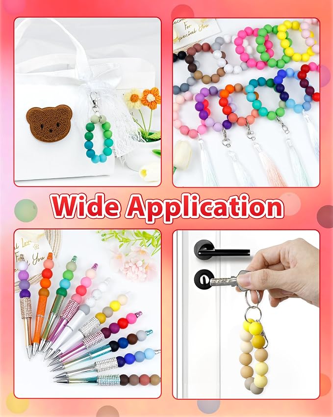 FIVEIZERO 160PCS 15mm Round Silicone Beads, Wear-resistant, Easy-clean - Image 5
