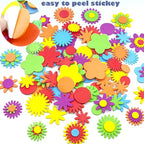 340PCS Foam Flower Stickers, Spring Theme Puffy Shapes Materials | - Image 7