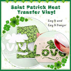 HTVSTD Four Leaf Clover Heat Transfer Vinyl 14pcs 12×10in Iron on Vinyl | St. - Image 3