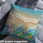 Summer Beach Seaside Fabric by The Yard, Hawaii Style Beach Shells Soft Flannel - Image 3