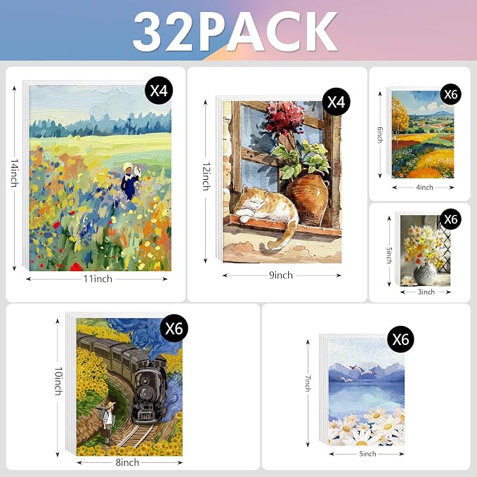 ESRICH Canvas Boards for Painting 32 Pack Art Supplies Paint Canvas 3x5 - Image 2