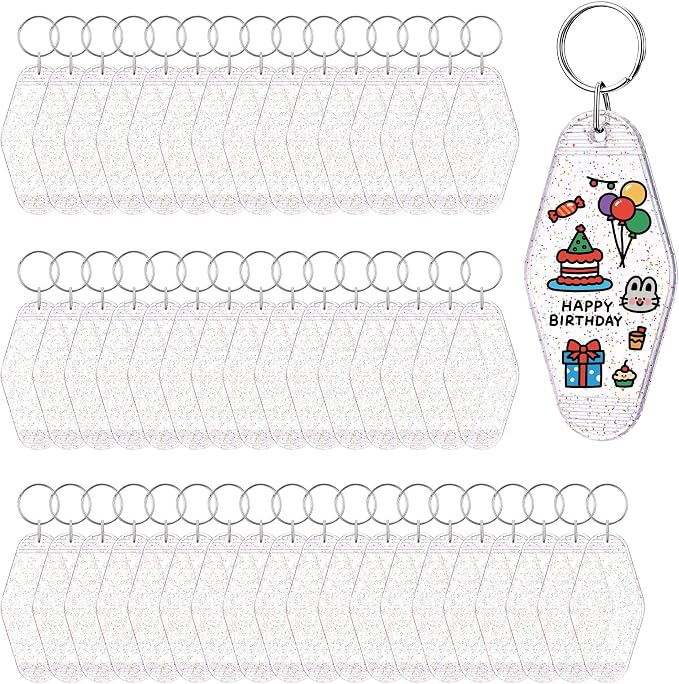 Yoption 50pcs Blank Motel Keychain Bulk by Yoption