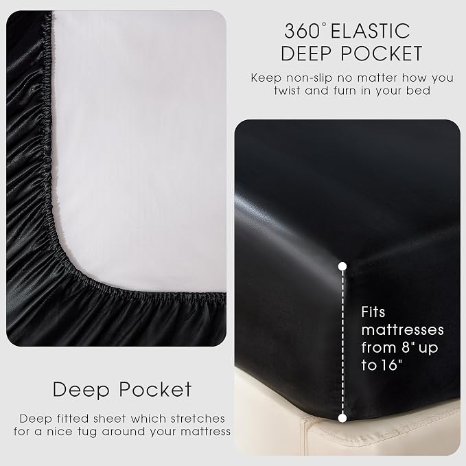 FreshCulture Satin Sheets Twin XL Bed Set - Image 4
