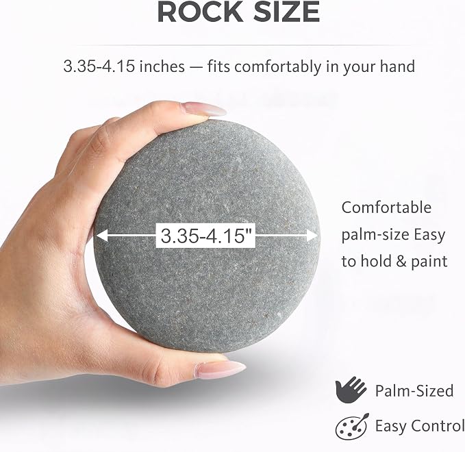 ROCART 24 PCS Large 3.35-4.15" Smooth Natural River Rocks - Image 4