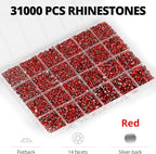 33000Pcs Red Rhinestones for Bedazzling, 6mm Siam Flatback Gems Bedazzler Kit - Image 3