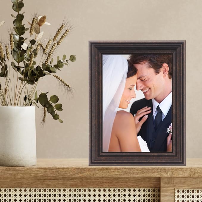 Lawrence Frames 535557 Bronze 5x7 Classic Detailed Oil Rubbed Picture Frame - Image 2