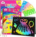 ZMLM Scratch Paper Art-Crafts Gift: 2 Pack Rainbow Notebooks Supplies Toys by ZMLM
