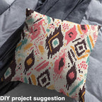 Mexican African Pattern Fabric by The Yard, Tribal Ethnic Abstract Art Soft - Image 3