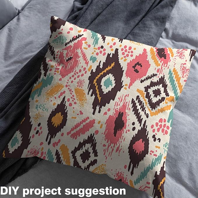 Mexican African Pattern Fabric by The Yard, Tribal Ethnic Abstract Art Soft - Image 3