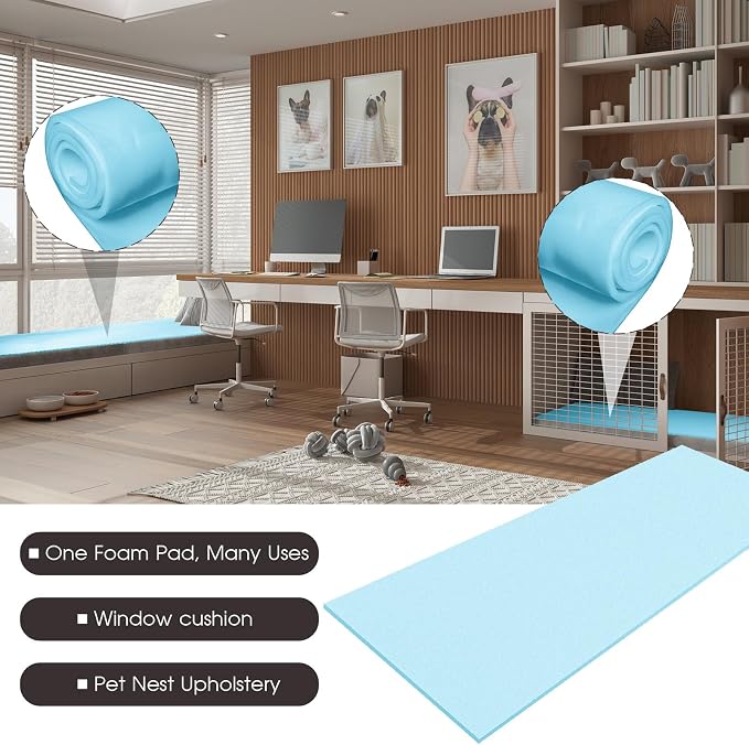 Amylove 1 Pack Polyurethane Foam 1/2" x 24" x 72" High Density Cushion - Image 5