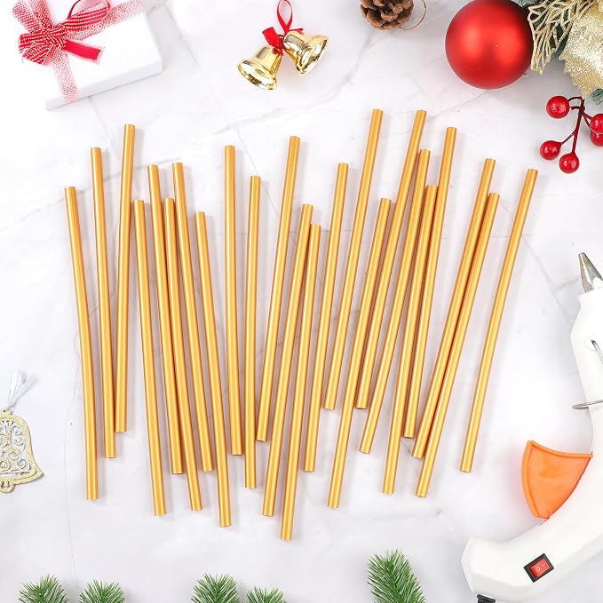 72pcs Metallic Gold Hot Glue Sticks, 0.27"x8" Mini Glue Sticks Colored - Image 2