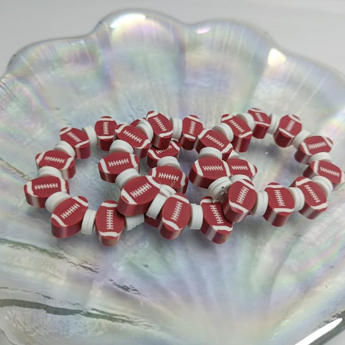 100pcs Sports Polymer Clay Beads Rugby Ball Beads DIY Jewelry Making - Image 6
