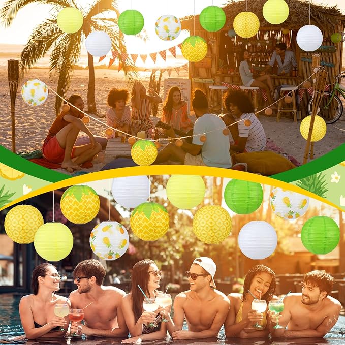 Panelee 12 Pcs Pineapple Party Decorations Hawaiian Party Hanging Supplies 8 - Image 4
