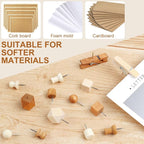 120Pcs Wooden Thumb Tacks, 7 Shapes Push Pins - Image 4