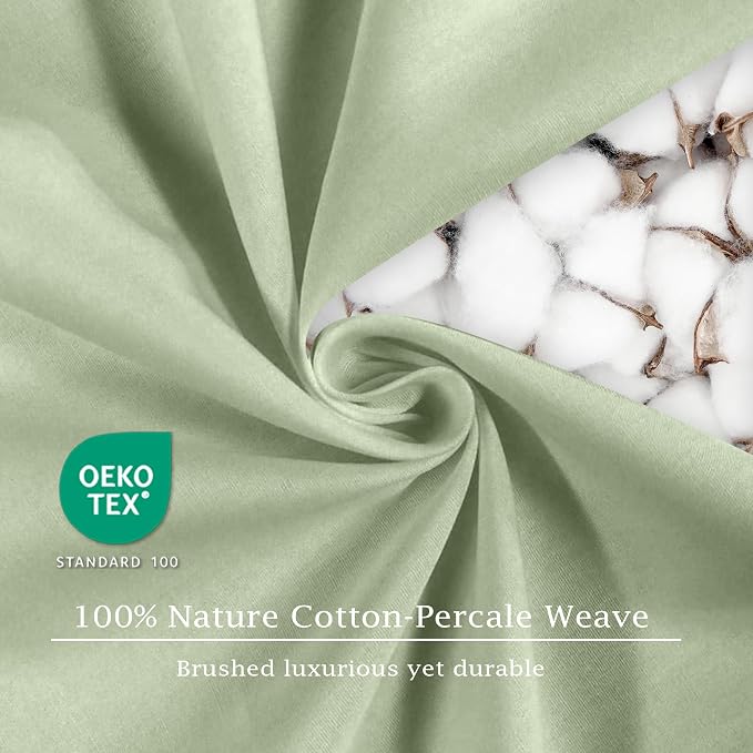 FreshCulture Pure Cotton Fitted Sheets Twin Size, 300 Thread Count Percale - Image 6