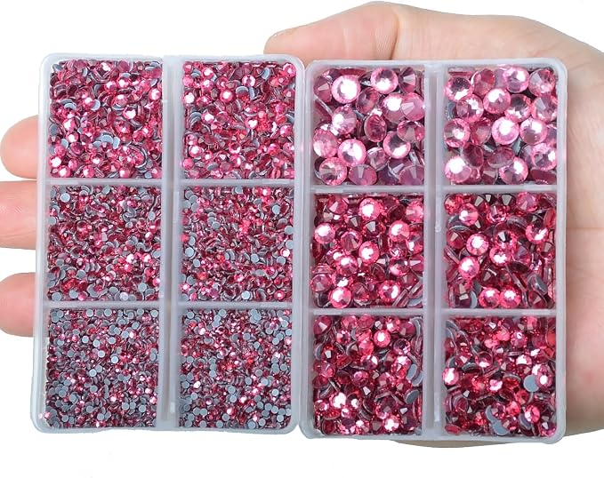 10000Pcs 2-Boxes Mixed Size Hot Fix Round Crystals Gems Glass Stones Hotfix - Image 4