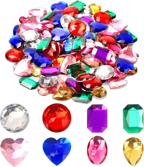 1" Jewels for Crafting Assorted Colorful Flat Back Heart Shaped Jewel Gems by FocusonleatherTeeliy