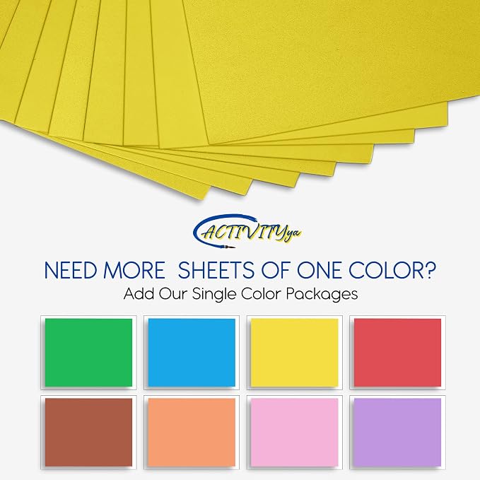 Yellow EVA Foam Sheets, 6 x 9 Inch, 2mm Thick – Foam Paper - Image 3