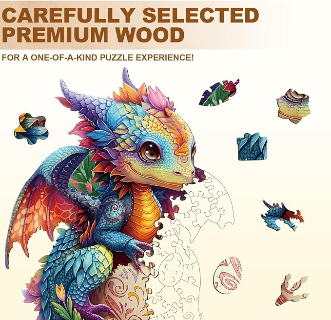 Cute Dragon Puzzles Fantasy Egg Flowers Colorful Rainbow Puzzle Adults Gifts - Image 3