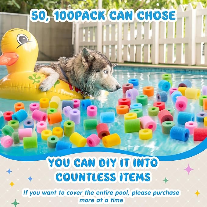 Frienda 100 Pcs Pool Noodles Bits Multicolor Craft Small Size Versatile Mixed - Image 6