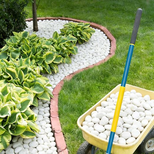 2.2 lb Natural Polished White Pebbles, 1-2 Inch Decorative White Rocks - Image 5