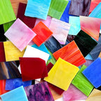 ILLUCKAI 2.2lb Stained Glass Scraps, Mosaic Glass Pieces, Mosaic Tiles by ILLUCKAI