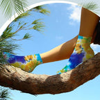 Silkfly White Cotton Socks for Tie Dye White Crew Ankle Socks Tie Dye kit Party - Image 8