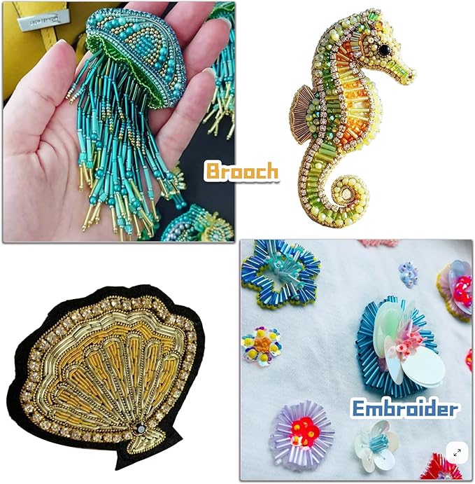 EuTengHao 9600Pcs Tube Beads Kit 7mm Glass Bugle Seed Beads - Image 5