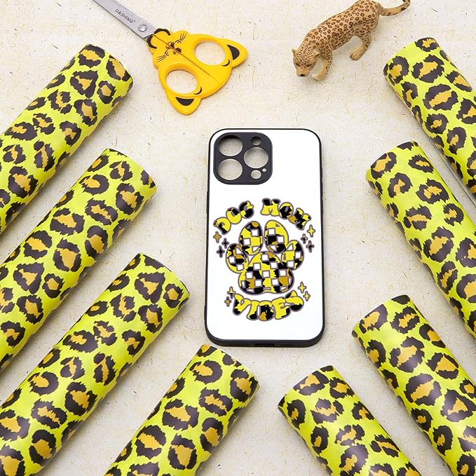 Tintnut Yellow Leopard Permanent Vinyl Spots Adhesive Vinyl 8 Pcs 12x10in | - Image 7