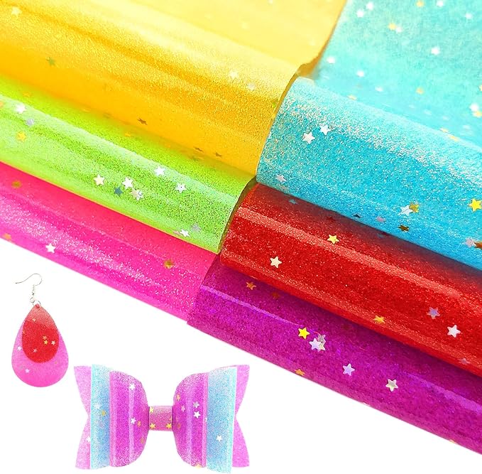 AOUXSEEM Jelly Transparent Leather Vinyl Sheets, Candy Solid Colors Waterproof by AOUXSEEM