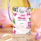 Cowgirl Birthday Invitations, 25 Double-Sided Invitation Cards - Image 6