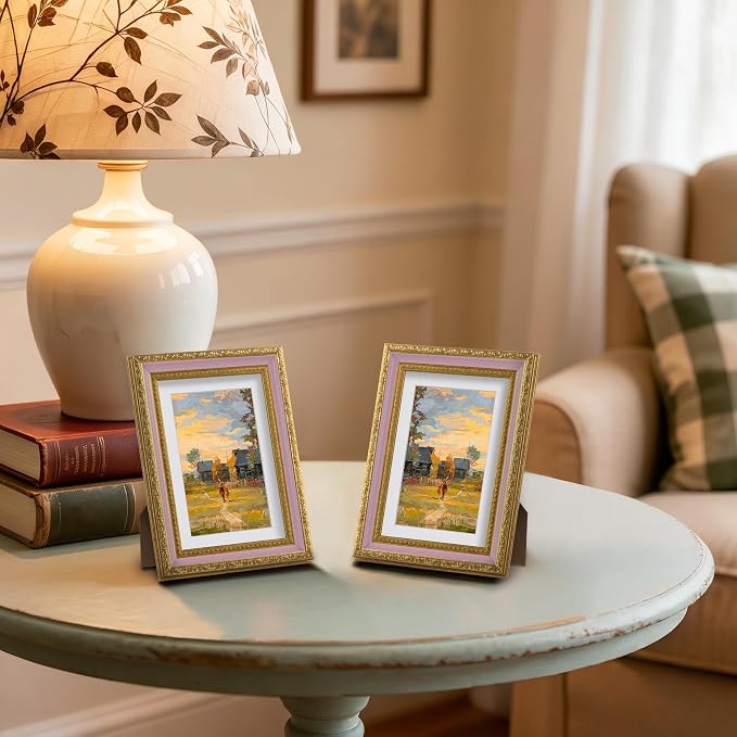 eletecpro 5x7 Vintage Picture Frame, Glass Cover, Horizontal or Vertical - Image 6