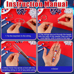 Landical 564 Pcs 4th of July Keychain Craft Kit DIY Patriotic Bead Keychain - Image 3