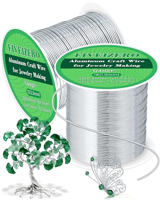 FIVEIZERO 18 Gauge&12 Gauge Aluminum Craft Wire, 1mm/2mmArmature Wire by FIVEIZERO