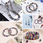 DUQGUHO 8mm Silver Beads for Jewelry Making, Electroplated Silver Glass Beads - Image 6