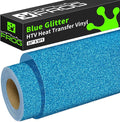 VINYL FROG Glitter HTV Vinyl 10" x5ft Heat Transfer Vinyl Roll Blue Iron on by VINYLFROG