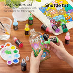 Shuttle Art Fabric Paint Set, 45 Colors 3D Permanent Paint - Image 6