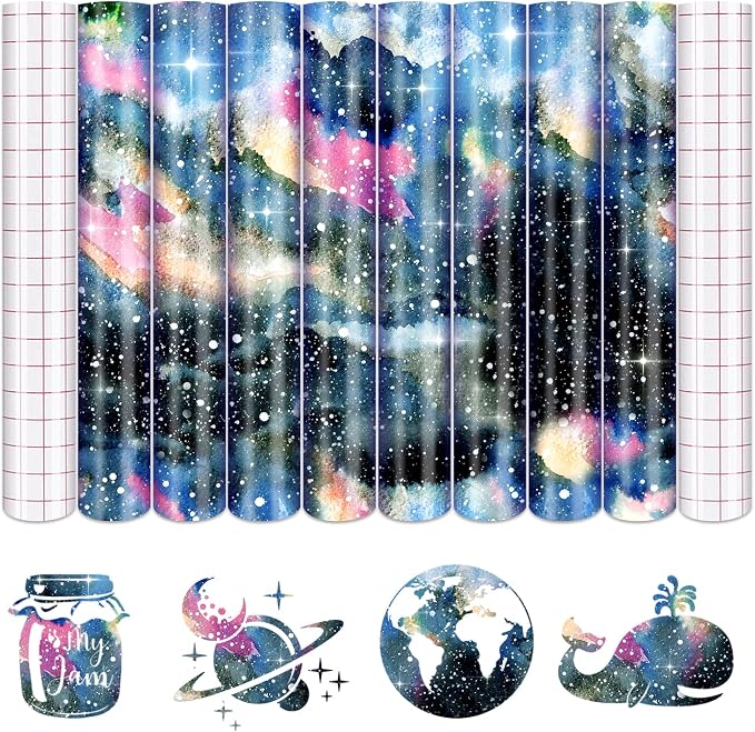 Tintnut Galaxy Permanent Vinyl 8 Sheets 12x10in Permanent Adhesive Vinyl | by Tintnut