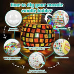 goldentime Glass Mosaic Candle Holder Kit, DIY Stained Glass Kit - Image 3