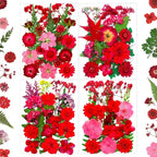 MIKIYA 88Pcs Red Dried Pressed Flowers by MIKIYA