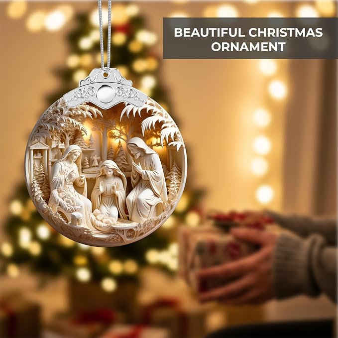 Christmas Ornaments 2025 Faux Stained Glass Effect, Christmas Tree Ornaments - Image 7