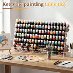 Colingmill Wooden Paint Organizer Storage Rack, 108 Holes Miniature Model Paint - Image 7
