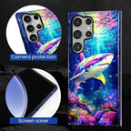 for Samsung Galaxy S24 Ultra Case, Colorful Ocean Sharks Pattern Glossy 2 in 1 - Image 6