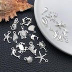 WOCRAFT 60pcs Bright Silver Ocean Bracelet Charms - Image 4