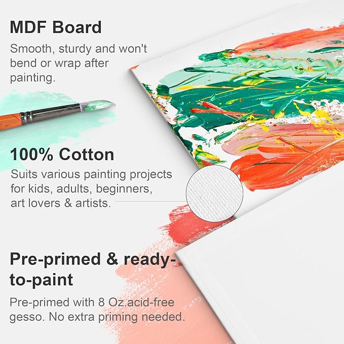 PHOENIX 24 Pack Canvases for Painting - Image 3