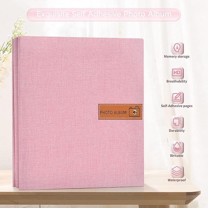 Popotop Large Photo Album Self Adhesive 4x6 5x7 8x10 Scrapbook Album DIY - Image 2