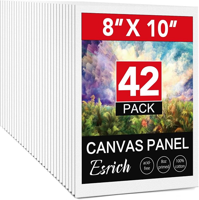 Canvases for Painting 8x10 Inch, 42 Pack Blank Painting Canvas Boards for by ESRICH