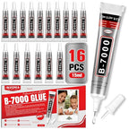 ALECPEA B7000 Bedazzling Glue, 16 Pack 15ml Clear Rhinestone Adhesive by ALECPEA