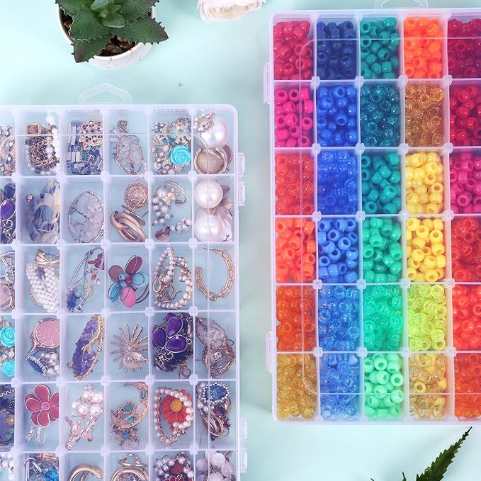 OUTUXED 4 Pack 36 Grids Plastic Bead Organizer Box - Image 7