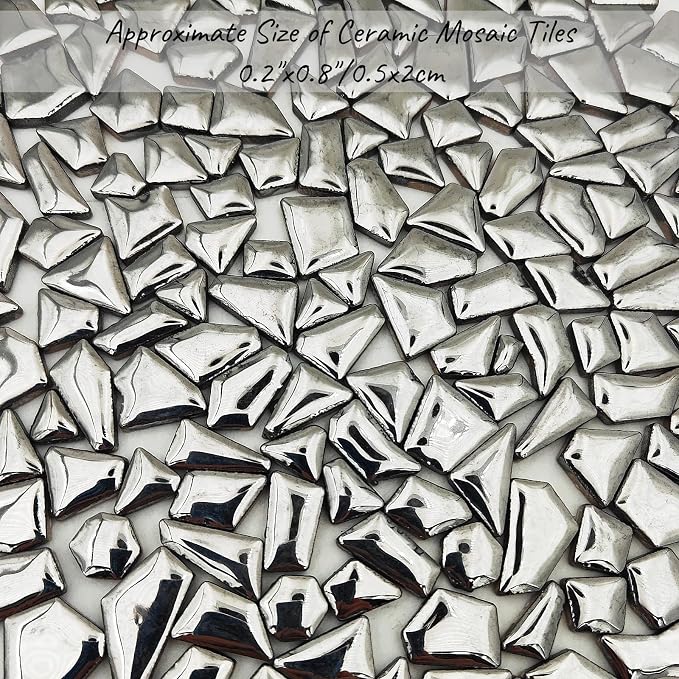 200g Ceramic Mosaic Tiles for Crafts, Irregular Stained Ceramic 0.2"x0.8" - Image 5